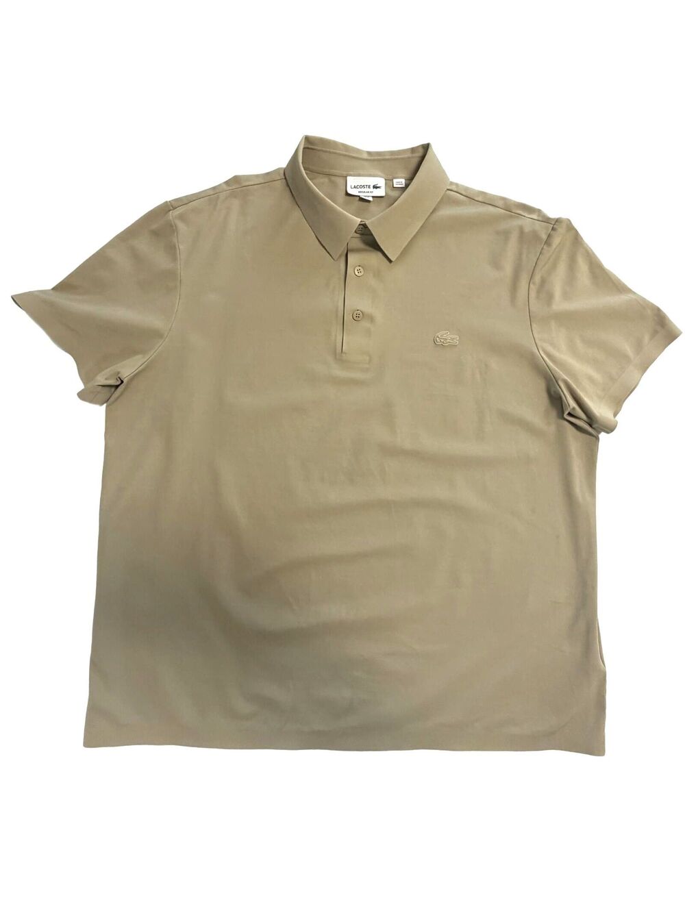 Lacoste Regular Fit Commuter Polo Shirt Tan Khaki Mens XL